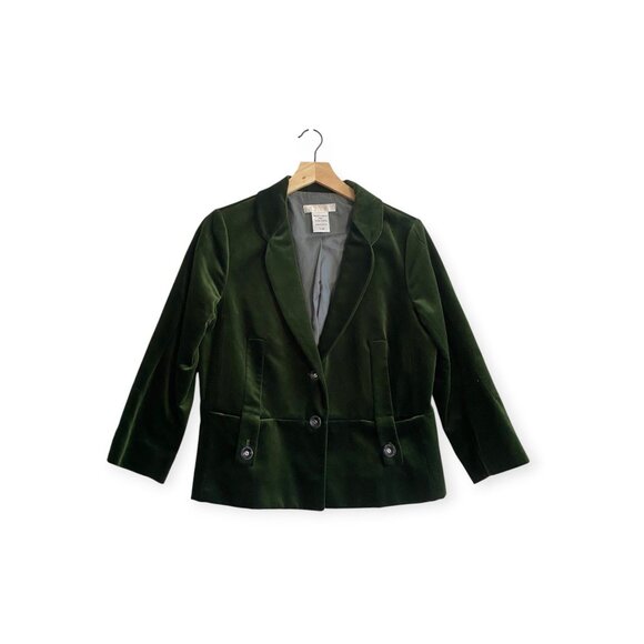 Chloe Velvet Cropped Blazer Green Cotton FR42 Made in France - Picture 15 of 15